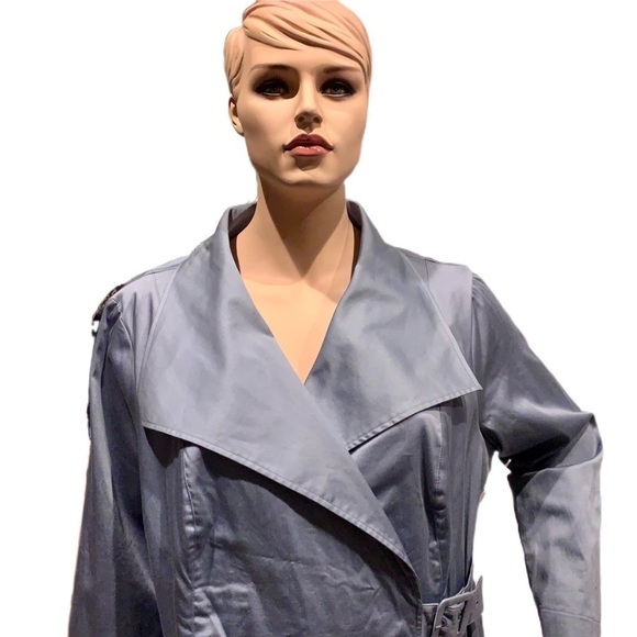 Igigi Wrap Jacket Blouse Plus 24 Blue True Wrap, Wide Lapels, Snap Adjust Buckle - Picture 11 of 16
